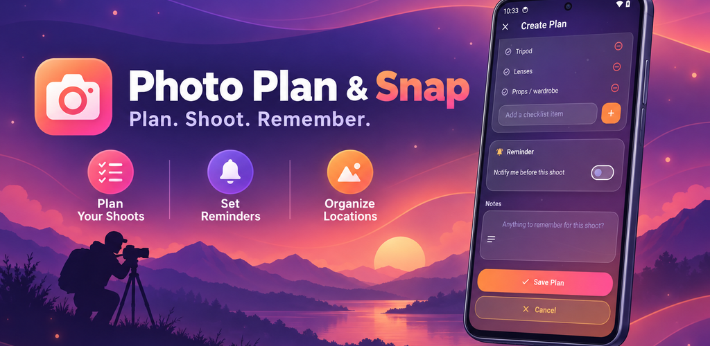 Photo Plan & Snap promotional banner
